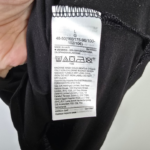 Gap Luxe T Womens Large Black Short Sleeve Crew Neck Rayon Spandex Stretch Tee - Picture 4 of 4